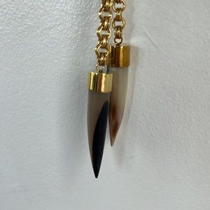 Rare SOKO Gold Knotted Unique Genuine Horn Lariat Necklace (#6)